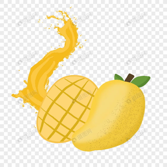 卡通黄色水果芒果图片