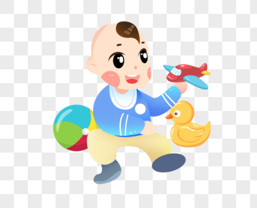 婴儿小黄鸭气球高清图片