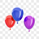 三色气球图片