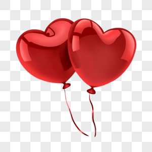 红色心形气球高清图片
