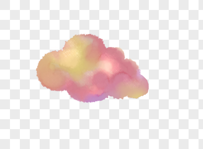 手绘水彩风小清新云朵粉色图片