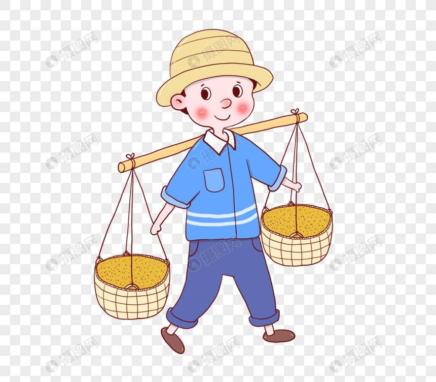 挑稻谷的人