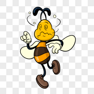 眩晕的蜜蜂卡通动物高清图片素材