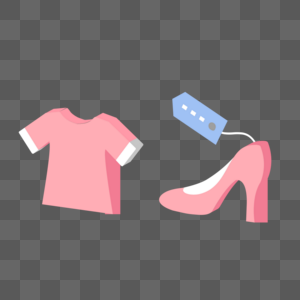 粉色短袖高跟鞋服装图标免抠素材图片