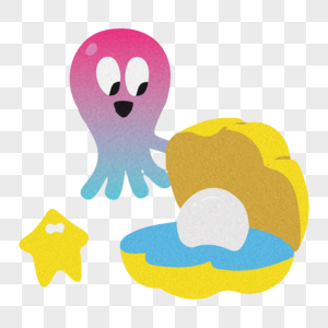有宝贝创意矢量章鱼表情包插画素材高清图片