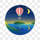热气球漂流旅行图片