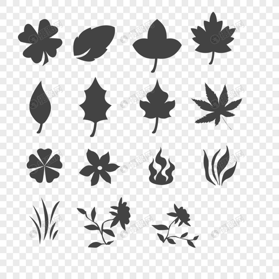 树叶图标绿色植物图标元素图片