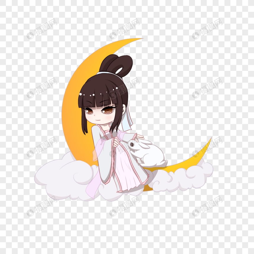 坐在月亮上的嫦娥
