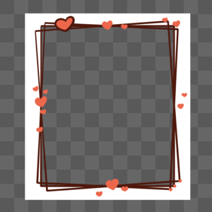 手绘爱心方形边框图片