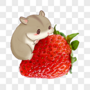 吃草莓的仓鼠图片