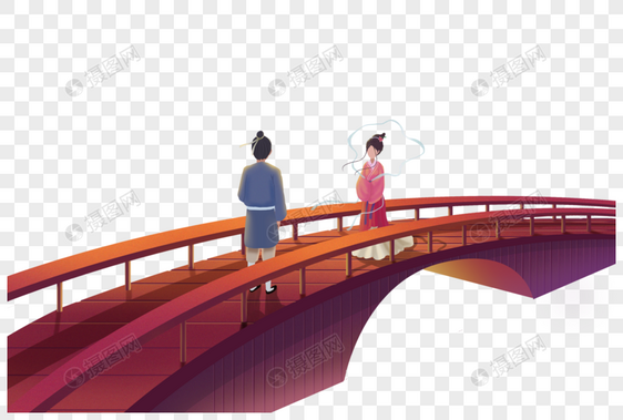 桥上约会的牛郎织女图片
