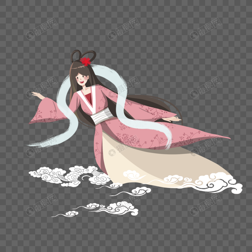 七夕节织女卡通