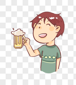 喝啤酒的人图片