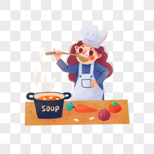 试汤的女厨子高清图片