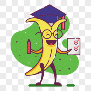 香蕉博士创意艺术插画设计高清图片