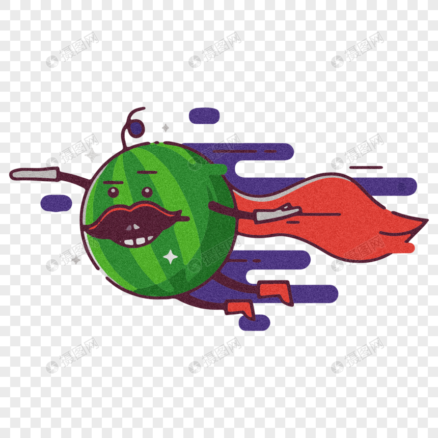 西瓜超人创意插画设计