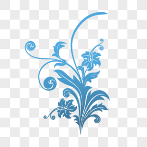 蓝色花卉底纹图片
