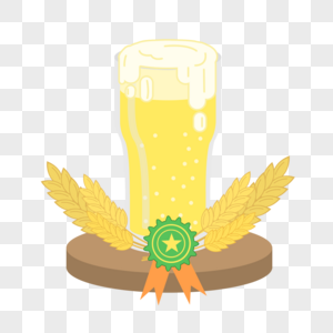 啤酒节手绘啤酒杯插画图标高清图片