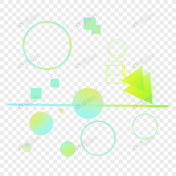 绿色几何图形组合图片