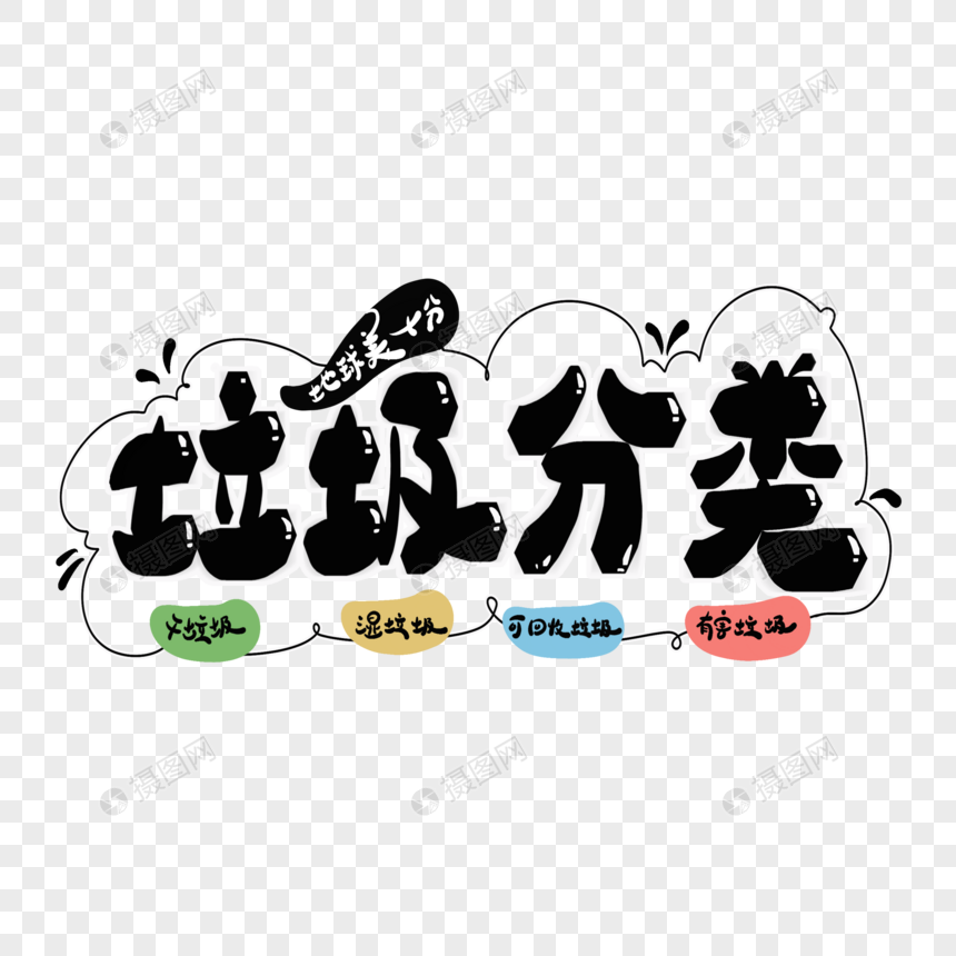 垃圾分类字体设计