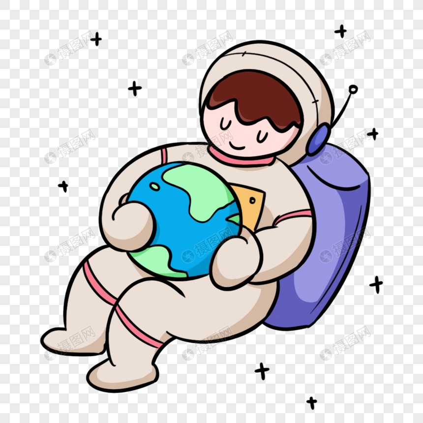 宇航员抱着地球图片