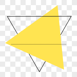 黄色三角形简约时尚边框图片