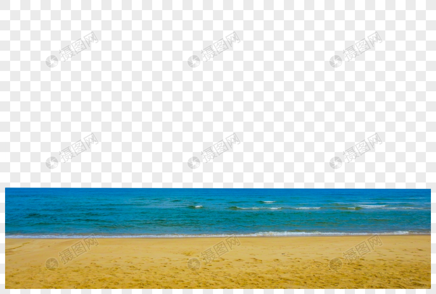 蓝色大海和金色沙滩图片