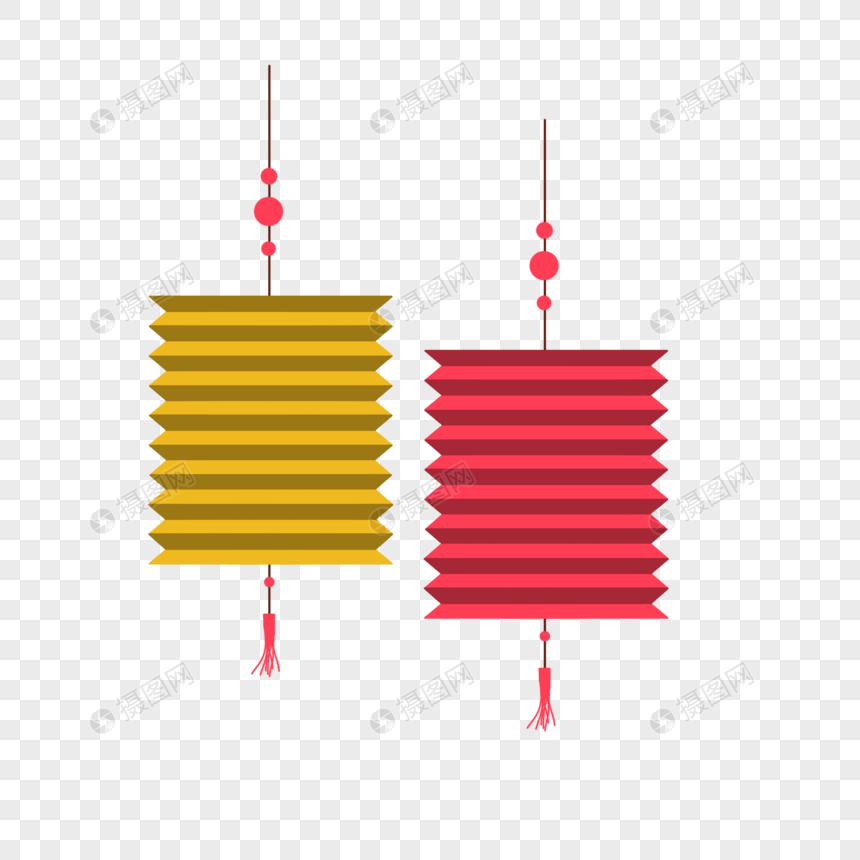 红黄中式灯笼素材下载图片