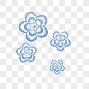 蓝色漂浮花卉素材下载图片
