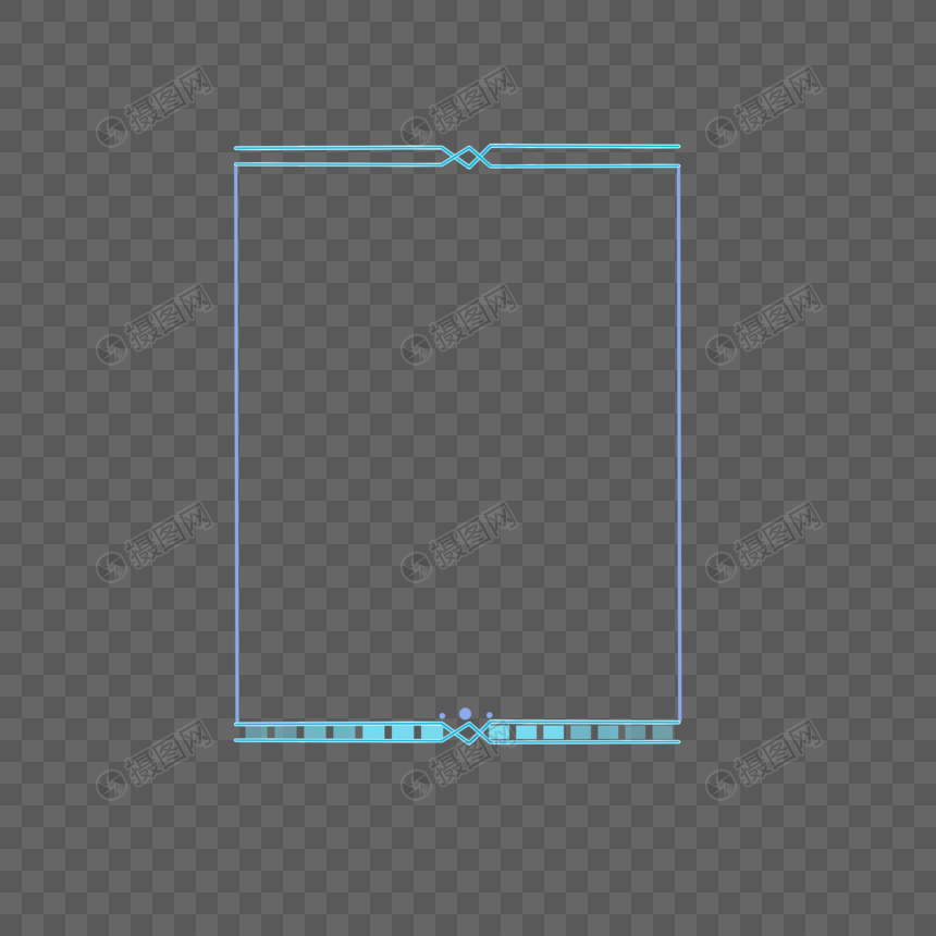 竖形长方形科技能量边框图片