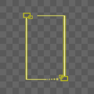 黄色光束方形科技边框图片