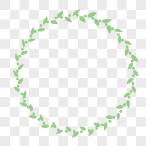 绿色圆形小清新树枝花边图片