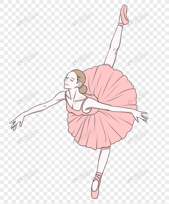 粉色芭蕾舞裙的舞者图片