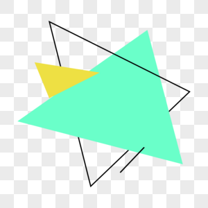 绿色黄色三角形简约边框图片