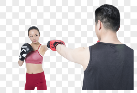 拳击运动的运动男女图片