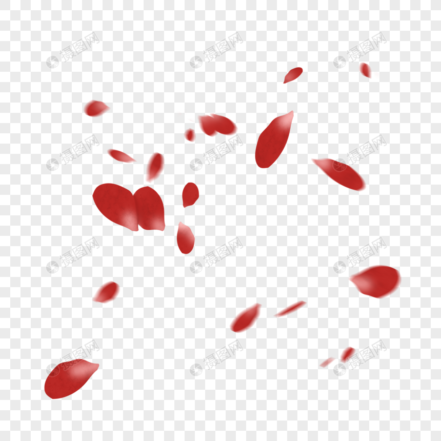 红色花瓣雨插图图片