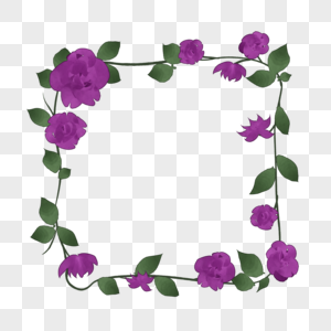 卡通紫色花朵花环图片
