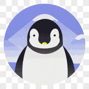 企鹅动物小头像插画设计图片