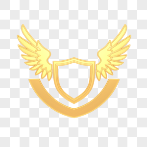 金色翅膀盾牌高清图片