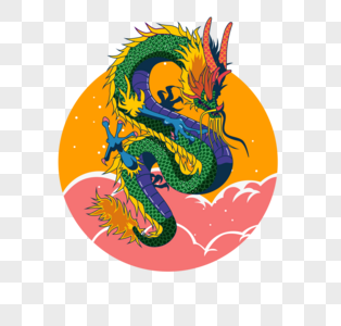 手绘中国龙背景图片