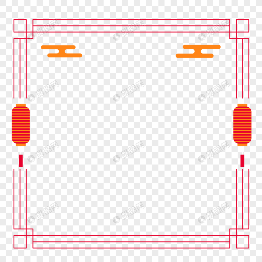 卡通中式方形边框图片图片