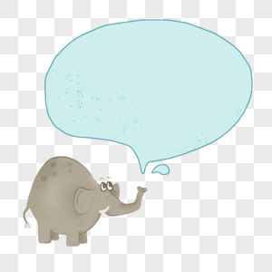 手绘可爱大象系列对话框图片素材