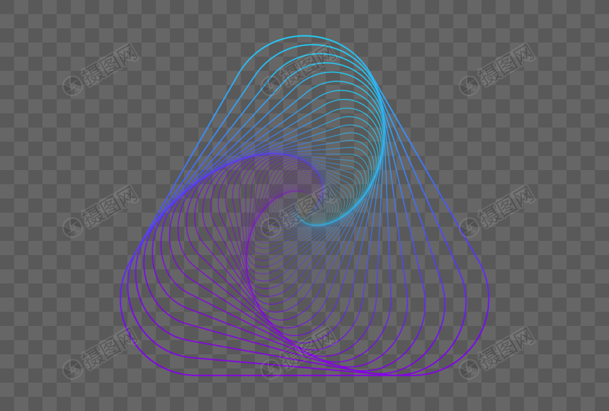 三角形科技感旋转渐变线条图片