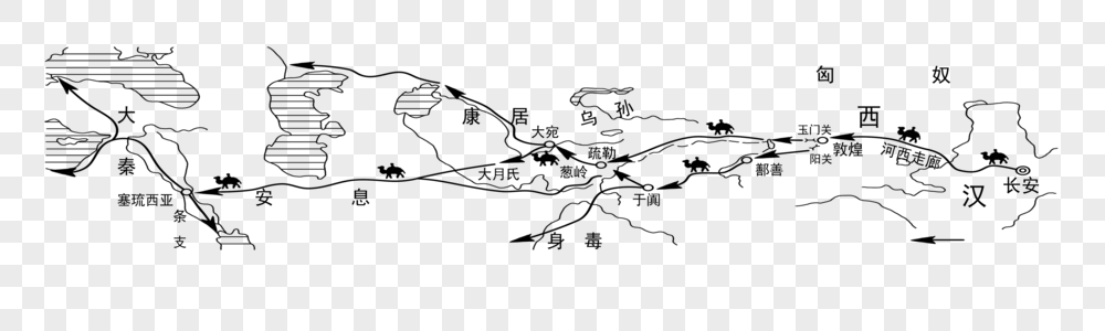 丝绸之路地图高清图片