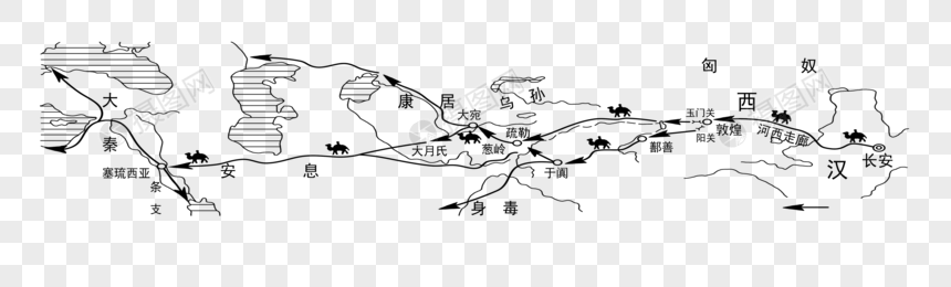 丝绸之路地图图片