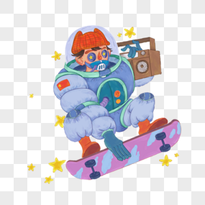 玩滑板的宇航员图片
