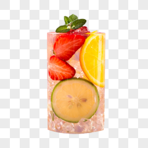 草莓橙子柠檬水图片