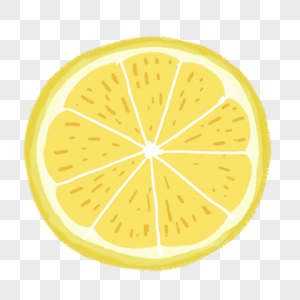 柠檬片手绘柠檬片高清图片