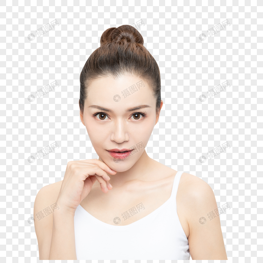 女性脸部动作特写图片