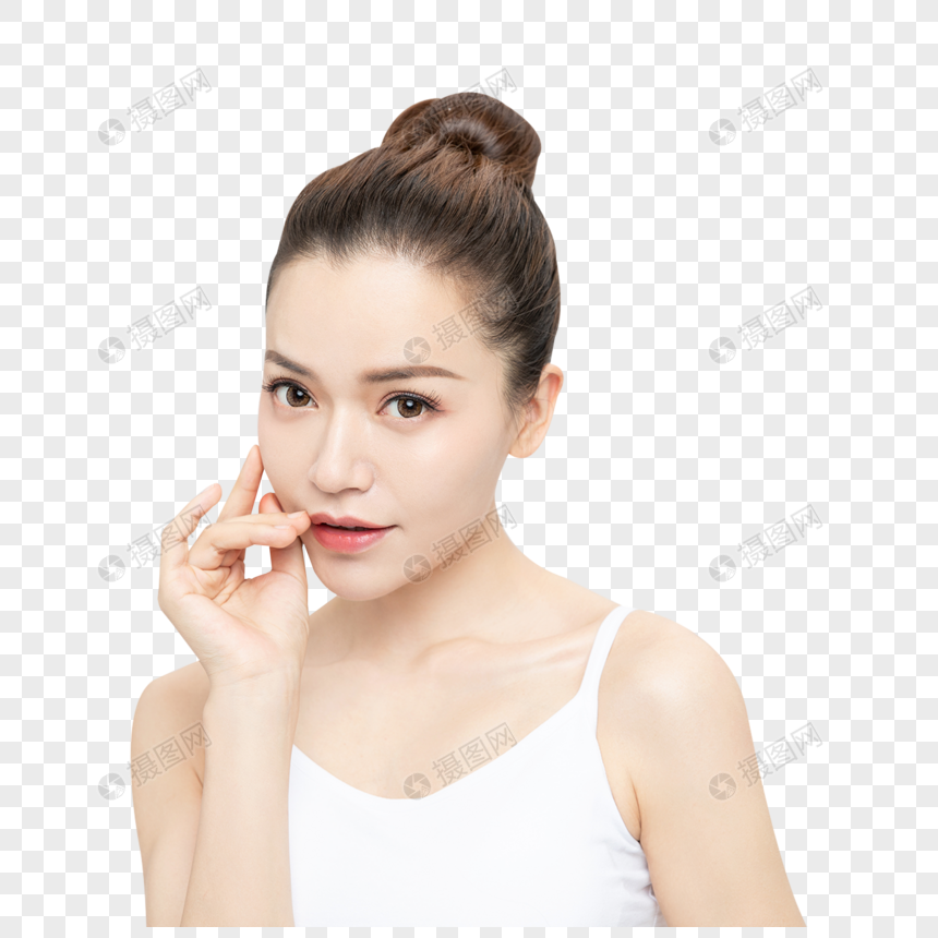 女性脸部动作特写图片